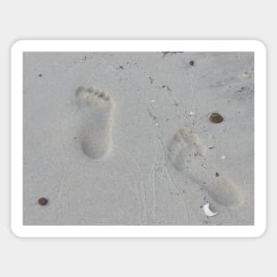 Foot Prints in the sand Sticker